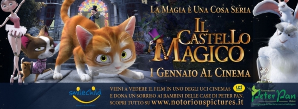 Dal 1° di gennaio vai a vedere "Il castello magico" in un cinema UCI Cinemas e così donerai un sorriso ai bambini della casa di Peter Pan!